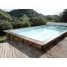 Wooden Swimming Pool Ubbink Azura 400x200 H126cm Blue Liner