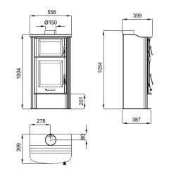 Fogão a lenha com forno Bronpi Tudela 13 kW