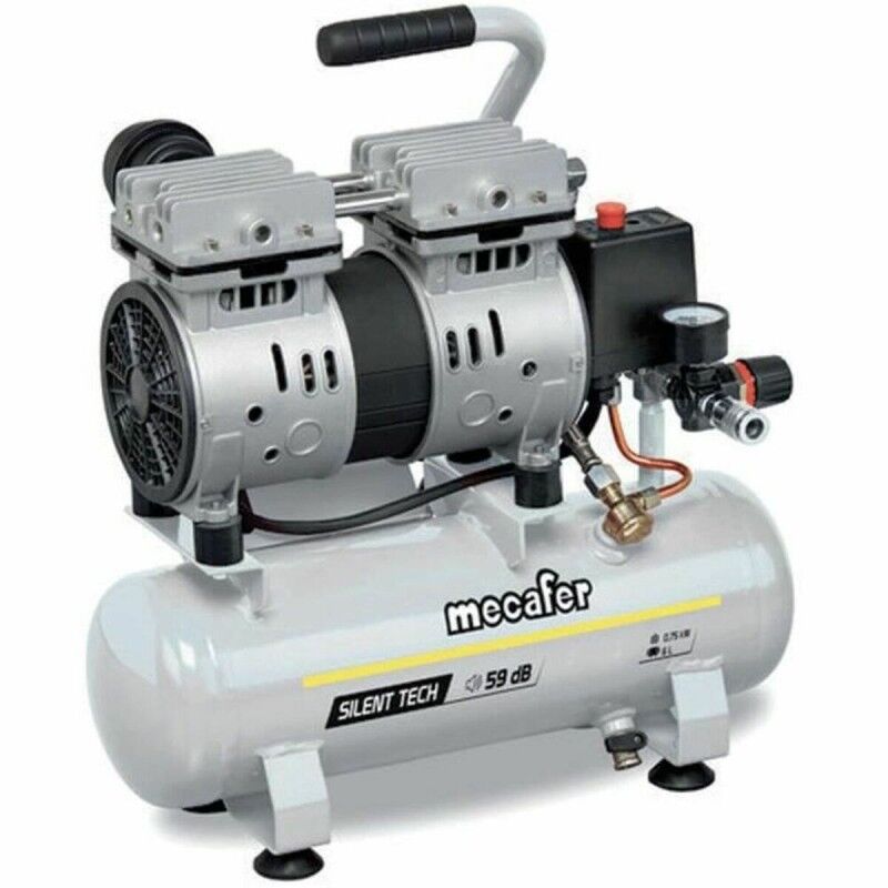 Compressor de Ar MECAFER 425523 Horizontal Silencioso 8 bar 24 L