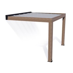 Pergola adossée Helsinki 3x3.4m bois de Cèdre Solar Control Canopia