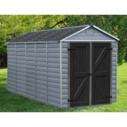 Capanno da giardino a lucernari 2x3.8m KosyGarden policarbonato grigio scuro