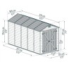 Abri de jardin Skylight 2x3.8m KosyGarden polycarbonate gris foncé