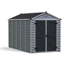 Cobertizo de jardín de tragaluces 2x3.8m KosyGarden policarbonato gris oscuro