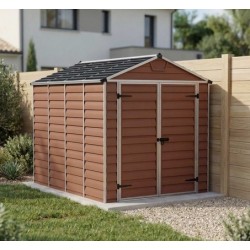 Abri de jardin Skylight 1.8x3m KosyGarden polycarbonate Ambre brun