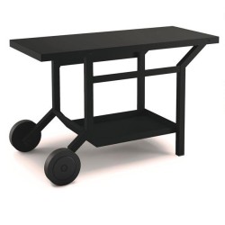 Schwarz- und Hellgrauer Stahlrolltisch für Planchas Forge Adour