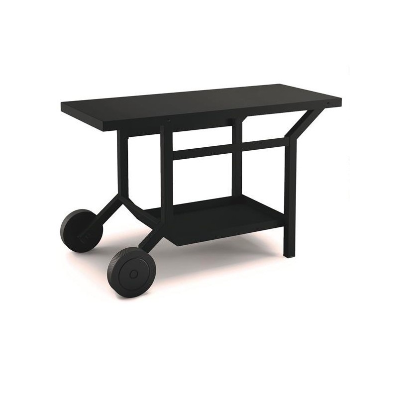 Schwarz- und Hellgrauer Stahlrolltisch für Planchas Forge Adour