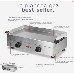 Plancha Gaz Krampouz Saveur Double Inox