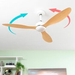 Ventilador de Techo con Luz LED y 3 Aspas ABS Wuled InnovaGoods Madera 36 W 52" Ø132 cm
