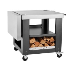 Oveneat Four pizza bois LUX 2 avec Chariot gris
