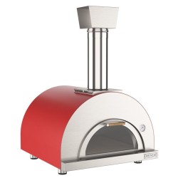 Oveneat Four pizza bois LUX 2 Rouge avec Chariot