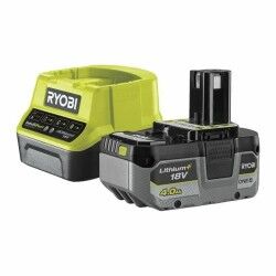 Conjunto de carregador e bateria recarregável Ryobi 18 V 4 Ah