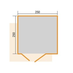 Abri de jardin en bois Amberley 2 L.250xH.233xP.250cm Naturel Weka