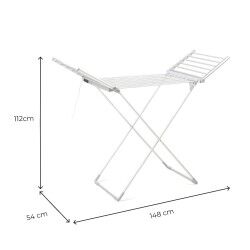 Tendedero Eléctrico Plegable con Alas, Pantalla Táctil, Temporizador y Control de Temperatura Warmmat InnovaGoods 230 W 20 Barra