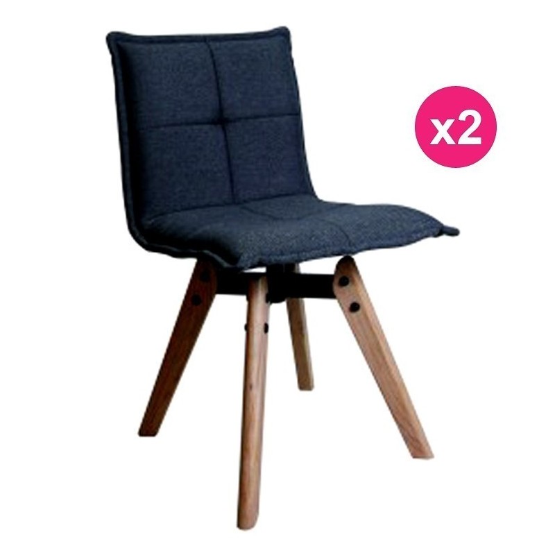 Lot de 2 Chaises Tissu Gris Foncé KosyForm