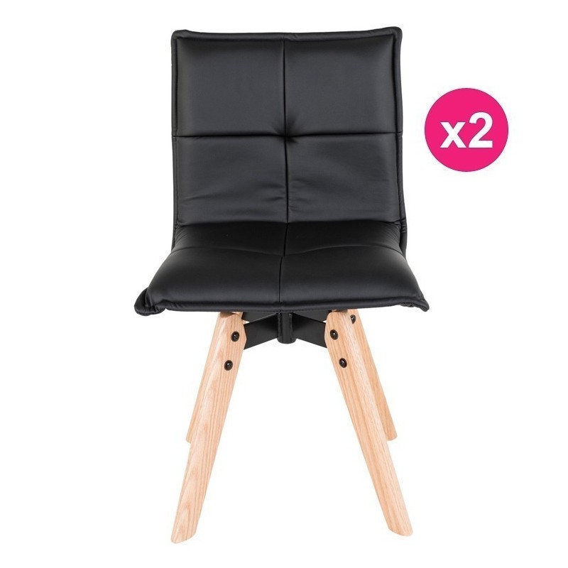 Lot de 2 Chaises Similicuir Noir KosyForm