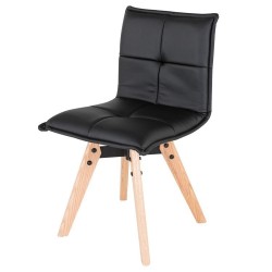 Lot de 4 Chaises Similicuir Noir KosyForm