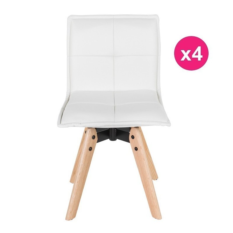 Lot de 4 Chaises Similicuir Blanc KosyForm