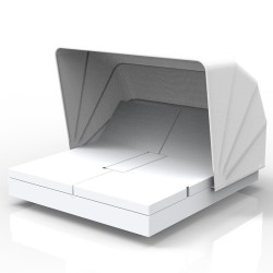 Transat Vela Daybed Vondom Inclinable Blanc Mat avec Parasol