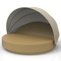 Bain de Soleil Vela Daybed Vondom  Blanc Mat Rond Inclinable Parasol
