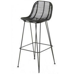 Lot de 2 Tabourets de Bar Noir Kubu Fil KosyForm