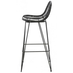 Lot de 2 Tabourets de Bar Noir Kubu Fil KosyForm