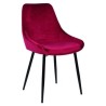 Lot de 4 Chaises Repas Velours Rouge avec Piétement Métal Noir Kari KosyForm