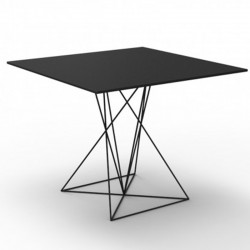 Mesa FAZ VONDOM negro acero inoxidable lacado 70x70xH72