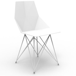 Set of 4 chairs FAZ Vondom feet stainless steel white without armrests