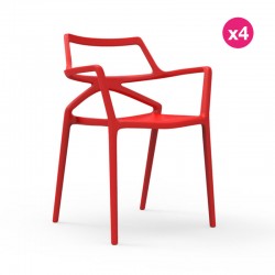 Set de 4 sillas Delta VONDOM red