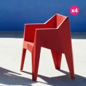 Set di 4 sedie voxel VONDOM rosso