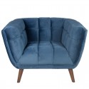 Meryl KosyForm Blue Velvet and Walnut Chair