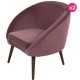 Lot de 2 Fauteuils en Velours Rose Intense et Piètement en Bois Sair KosyForm