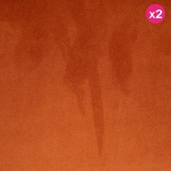 Lot de 2 Chaises Plan de Travail Velours Orange et Métal Kari KosyForm