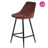 Lote de 2 cadeiras plano de trabalho Velvet Brown e Metal Kari KosyForm