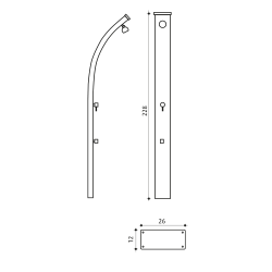 Douche Solaire SoSpring 30 Litres Aluminium Anthracite et Inox avec Rince Pied