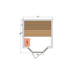 Zen Sauna a Vapore 6 Posti LED Pacchetto Completo 6kW France Sauna