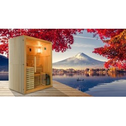 Gaïa Nova 6-seater sauna ao ar livre com fogão Harvia 8 kW
