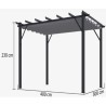 Pergola Alluminio Habrita Antracite 12m2 con tela tonalità