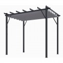 Pergola Aluminium Habrita Anthrazit 12m2 mit Schattierungsleine 140gr