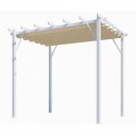 Pergola Aluminium Habrita Branco 12m2 com tela de sombra de 140gr