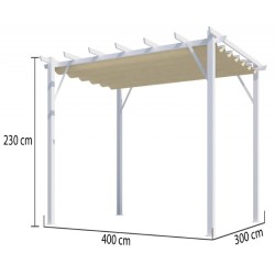 Pergola Aluminium Habrita Anthracite 12m2 avec toile d'ombrage 140gr