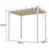 Pergola Alluminio Habrita Antracite 12m2 con tela tonalità