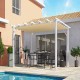 Pergola Aluminium Habrita Anthracite 12m2 avec toile d'ombrage 140gr