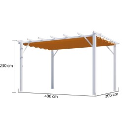Pergola Aluminium Habrita Anthracite 12m2 com tela de sombra