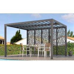 Pergola Bioclimatique Lames Orientables 11m2 et Brise-Vue façade 3.6m