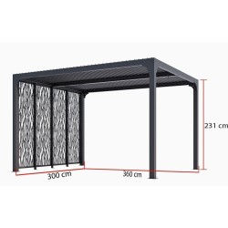 Lâminas orientais bioclimáticas pergola 11m2 e fachada brise-vue 3.6m