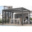 Pergola Bioclimatique Habrita Lames Orientables 11 m2 et Brise-Vue latéral 3 m