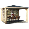 Kiosque de Jardin Blueterm en bois 12.32 m2 avec 2 Parois Habrita