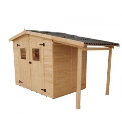 Eden Habrita Wood Garden Shelter 4,08 mq con pira e pavimento di 2,08 mq