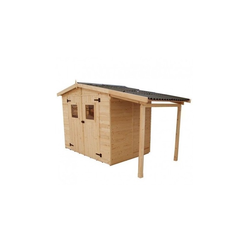 Eden Habrita Wood Garden Shelter 4,08 mq con pira e pavimento di 2,08 mq